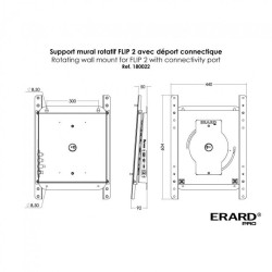 Support mural rotatif pour FLIP avec déport connectiques