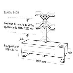 Colonne NAGA XL 40’’-85’’