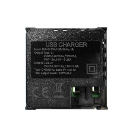 Plaque de connexion USB-A/C 45x45