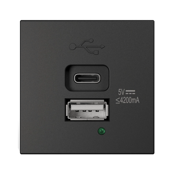 Plaque de connexion USB-A/C 45x45