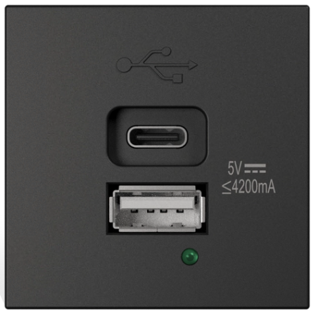 Plaque de connexion USB-A/C 45x45