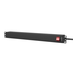 Multiprises rackable 19 1U 9 prises avec adaptateurs CH