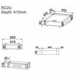 Flight case 19" 2U - 410
