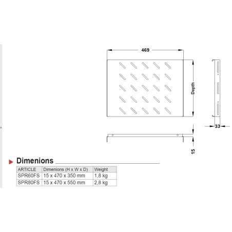 Plateau fixe pour SPR-6xx