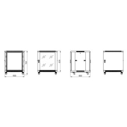 Rack 19'' 12U - F600